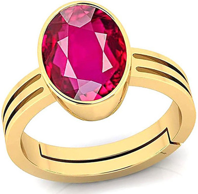 S KUMAR GEMS & JEWELS Certified 7.25 Ratti Ruby Stone ( Manik ) Panchdhatu Alloy Ruby Ring