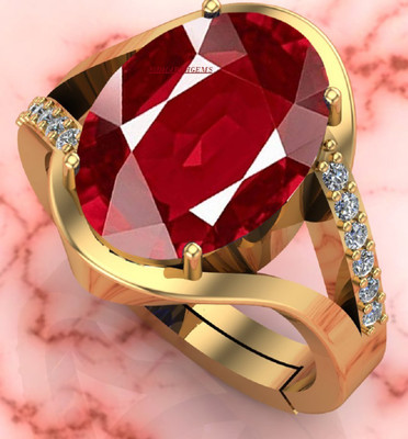 SIDHGEMS SIDHGEMS 6.25 Ratti 5.00 Carat Natural Ruby Stone Manik Ring Brass Ruby, Ruby Gold Plated Ring