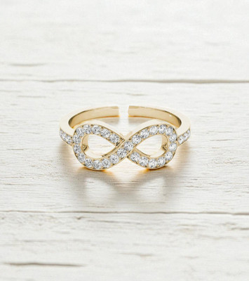 RV YUWON silver plated infinity adjustable ring Copper Cubic Zirconia Gold Plated Ring