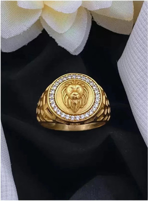 GORASH CREATION Alloy Cubic Zirconia Gold Plated Ring