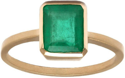 KUNDLI GEMS Emerald Ring Natural stone Precious Panna Certified Stone Astrological Purpose for unisex Stone Emerald Gold Plated Ring