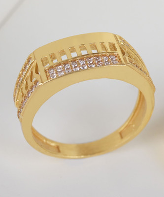 mahi creation Brass, Copper Cubic Zirconia Gold Plated Ring