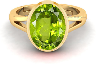 barmunda gems 7.25 Ratti Created Peridot Panchdhatu ring Metal Peridot Rhodium Plated Ring