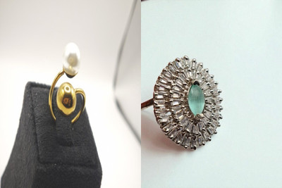 sapraa trends Finger Ring Stainless Steel Gold Plated Ring