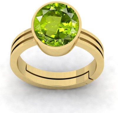 LMDLACHAMA 9.00 Ratti 8.00 Carat Peridot Natural Gemstone Adjustable Ring For Men And Women Metal Peridot Ring
