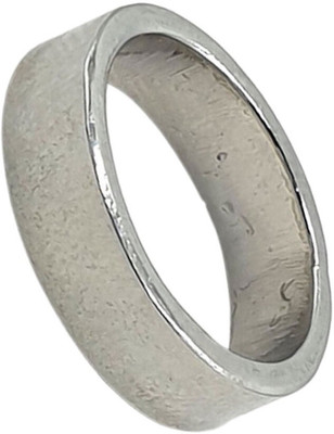 Sahiba Gems Designer Flat Without Joint Band Sterling Silver Rhodium Plated Ring