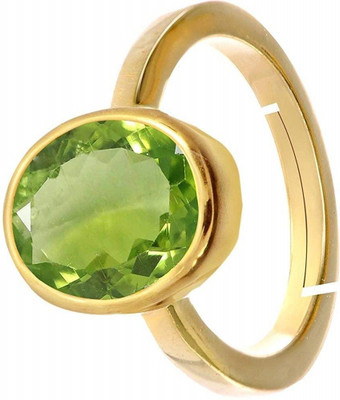 Jewelswonder Golden Sterling Silver Peridot Panchdhatu Adjustable Ring for Women Metal Peridot Gold Plated Ring