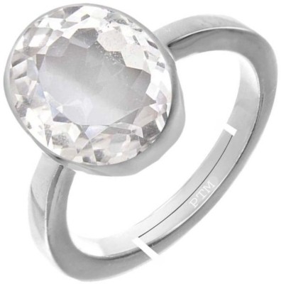 PTM Natural White Topaz 3.25 Ratti or 3 Ct Gemstone for Women bis Hallmark 925 Sterling Silver Ring