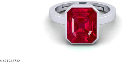 VishvMa 12.25 Ratti Burma Ruby Manik Gemstone Ring A1 Quality Stone Ruby Brass Plated Ring