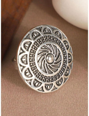 JEWELS GURU RNG-M-20142-JG Alloy Silver Plated Ring