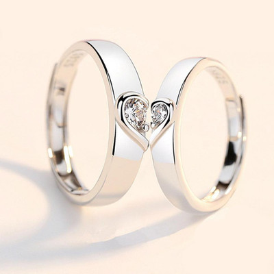 Agarwalproduct Couple Ring for lovers Valentine Special King Queen Couple Ring Brass, Stainless Steel, Copper Cubic Zirconia Rhodium, Silver, Titanium Plated Ring