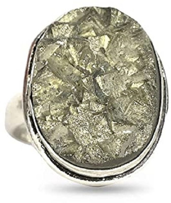 Jewelswonder Natural golden pyrite Ring ( oval shape Ring ) FOR Unisex Copper Ring