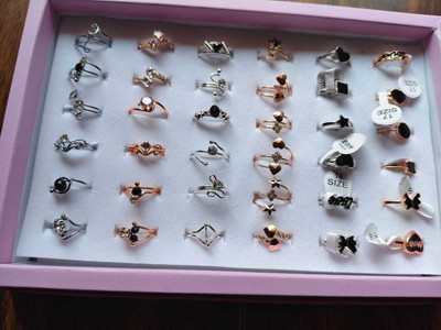DIVINE Combo Pack of 36 Multi Unique Design Rings for Girls & Women(1 Box 36 Pcs) Alloy Ring