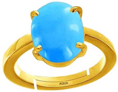 AQUAGEMS Turquoise (Firoza) 10.25 Ratti or 9.50 Ct Panchdhatu (5 Metal) Men Adjustable Stone Ring