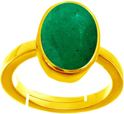 BWM GEMS Certified Natual 11.25 Ratti Emerald stone (Panna) Panchdhatu Alloy Emerald Gold Plated Ring