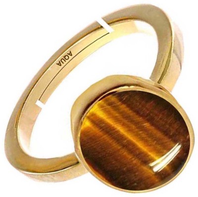 AQUAGEMS Tiger Eye 4.25 Ratti or 4 Ct Panchdhatu (5 Metal) Men Adjustable Stone Ring