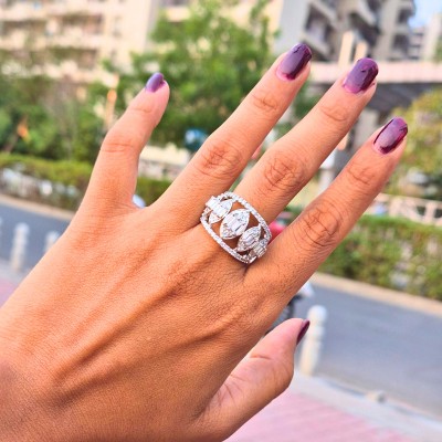 shrringarbyneha RG-20 Alloy Cubic Zirconia Ring