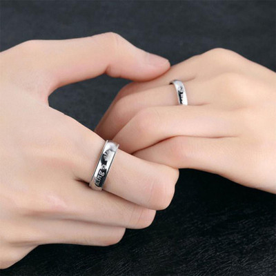 Vibeesle Brass, Copper, Stainless Steel Rhodium, Silver, Titanium Plated Ring Set