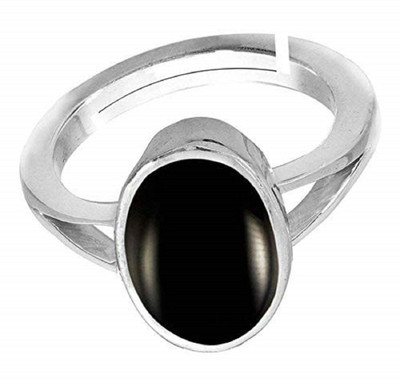 Jewelswonder Kirti Sales 8.25 Ratti (Sulemani Hakik Silver Plated for Men and Women Brass Onyx Silver Plated Ring