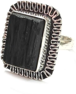 VIBESLE Black Tourmaline Crystal adjustable Ring for Men and Women Stone Crystal Ring