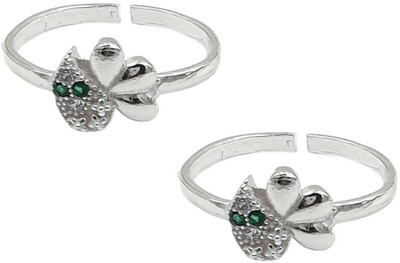 Sahiba Gems Designer Sterling Silver Cubic Zirconia Toe Ring