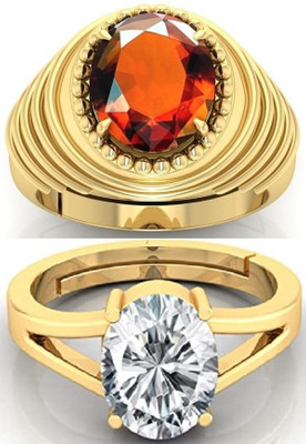 BHAIRAW GEMS Ratti Stone Adjustable Ring for Men & Women Stone Crystal, Zircon Ring