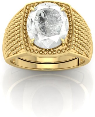 TODANI JEMS 12.25 Ratti Safed Pukhraj Gemstone Adjustable Ring With Lab CertificateFE Stone Sapphire Ring