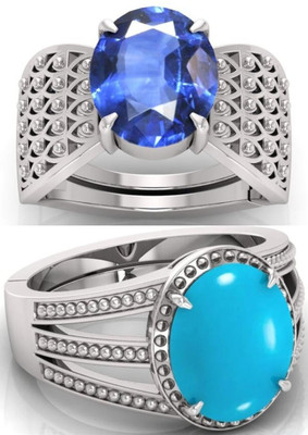BHAIRAW GEMS Moonstone Stone Silver Adjustable Ring Stainless Steel Ring