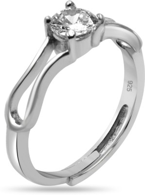 Zarkan Zarkan 925 Trendy Pure Silver Women Ring Sterling Silver Cubic Zirconia Rhodium Plated Ring