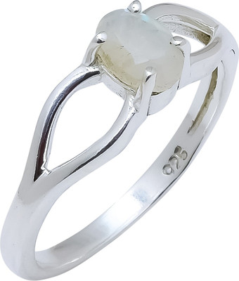 anika jewellers White Rainbow Moonstone Natural Gemstone 925 Sterling Silver Ring For Her Sr-268 Sterling Silver Ring