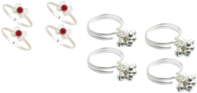 KAMADA CREATIONS Alloy Crystal Silver Plated Toe Ring