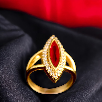 Vindaa Stone Ruby Gold Plated Ring