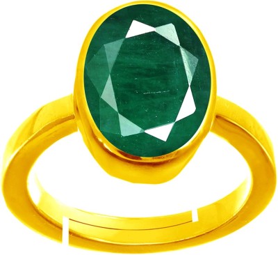 BWM GEMS Certified Natual 7.25 Ratti Emerald stone (Panna) Panchdhatu Alloy Emerald Gold Plated Ring