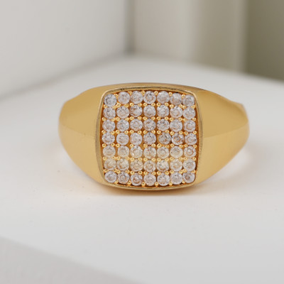 GORASH CREATION Alloy Cubic Zirconia Gold Plated Ring