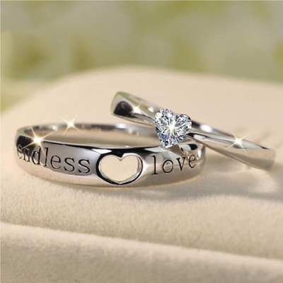 VIANSH Stylish Gold, Silver&Titanium Plated Rings Stainless Steel Cubic Zirconia Silver Plated Ring