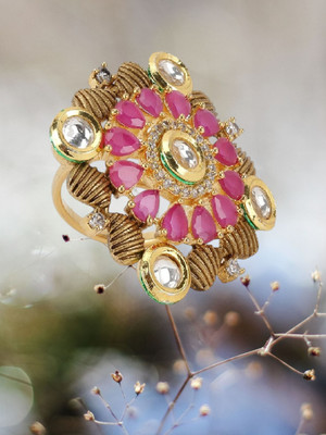 Styylo Jewels Alloy Cubic Zirconia Gold Plated Ring