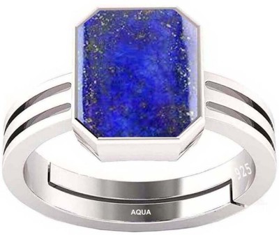 AQUAGEMS lapis lazuli 10.25 Ratti or 9.50 Ct Gemstone Men bis Hallmark 925 Sterling Silver Ring