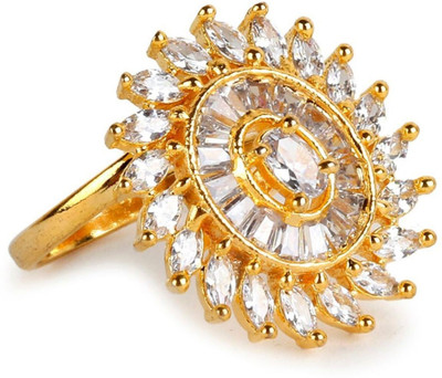 Styylo Jewels Alloy Cubic Zirconia Gold Plated Ring
