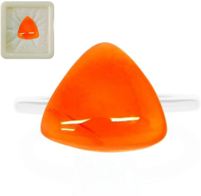 CaratYogi Real Certified Carnelian Gemstone 10.25 Ratti 9.32 Carat Trillion Shape for Stone Carnelian Ring