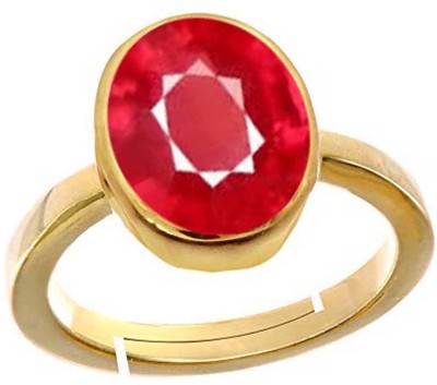 PTM Ruby (Manik) 5.25 Ratti or 5 Ct Gemstone Panchdhatu (5 Metal) Men Adjustable Stone Ring