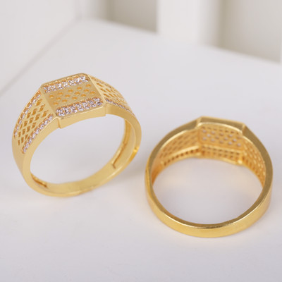 GORASH CREATION Alloy Cubic Zirconia Gold Plated Ring