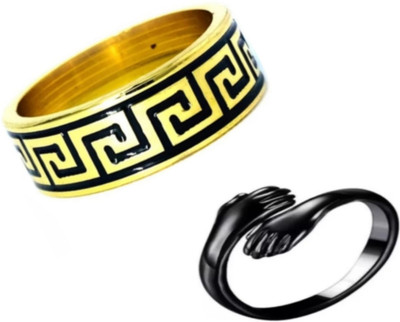 Neerajyoti Hug ring & band ring set Alloy Gold Plated Ring Set