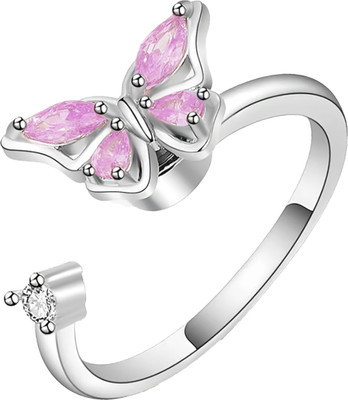 YELLOW CHIMES Alloy Crystal Rhodium Plated Ring