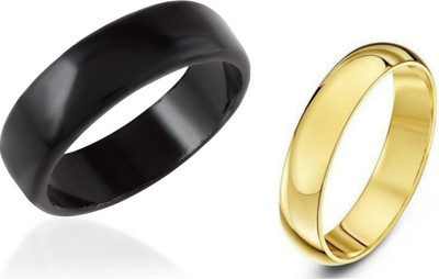 house of common STYLISH COUPLE RINGS Alloy, Brass Gold, Titanium Plated Ring Set