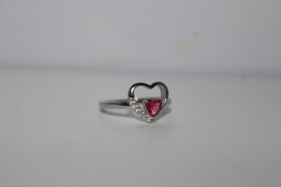 SHREE KESHAV JEWELS heart diamond 925 silver ring for girl & woman Sterling Silver Sterling Silver Plated Ring