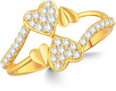 VIGHNAHARTA Daisy Flower Gold plated Valentine heart love Ring for women and Girls Brass Cubic Zirconia Gold Plated Ring