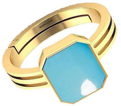 Suruchi Gems & Jewels Turquoise (Firoza) 9.25 Ratti or 8.50 Ct Panchdhatu (5 Metal) Men Adjustable Stone Ring