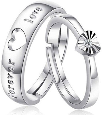 pasu fashion Stainless Steel Silver Plated Ring Set