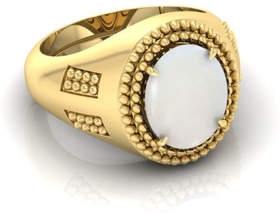 TODANI JEMS 7.25 Ratti Opal Gemstone Adjustable Ring With Lab CertificateFC Crystal Opal Brass Plated Ring