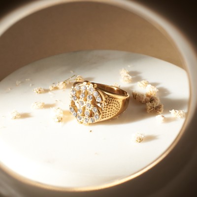 Salty Alpha Dollar Sparkle 's Finger Ring for Men & Boys | Aesthetic Jewellery Stainless Steel Ring